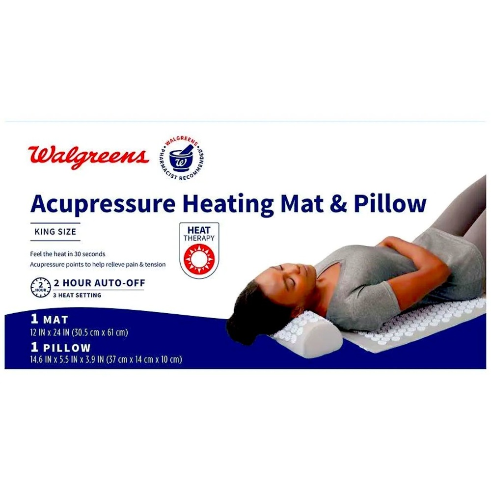 Walgreens Acupressure Heating Mat & Pillow - Gray